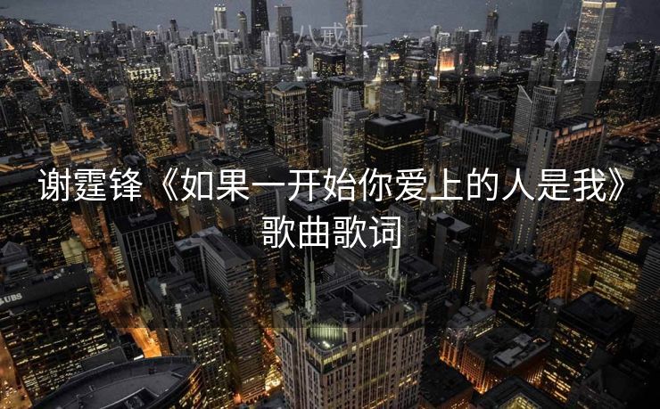 谢霆锋《如果一开始你爱上的人是我》歌曲歌词