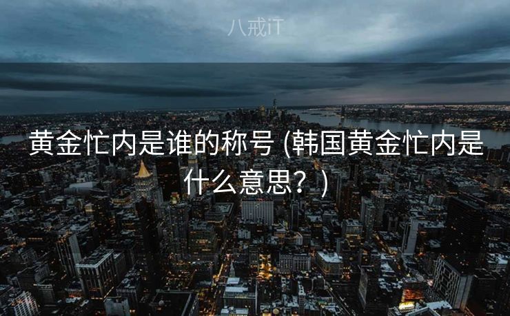 黄金忙内是谁的称号 (韩国黄金忙内是什么意思？)