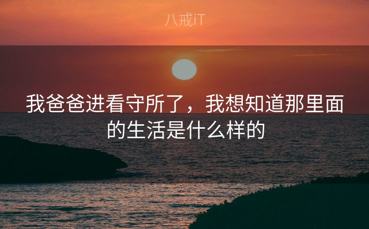 我爸爸进看守所了，我想知道那里面的生活是什么样的