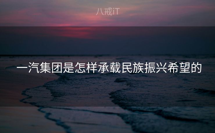  一汽集团是怎样承载民族振兴希望的