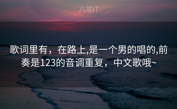 歌词里有，在路上,是一个男的唱的,前奏是123的音调重复，中文歌哦~