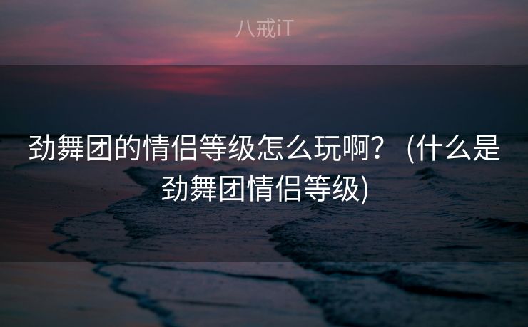 劲舞团的情侣等级怎么玩啊？ (什么是劲舞团情侣等级)