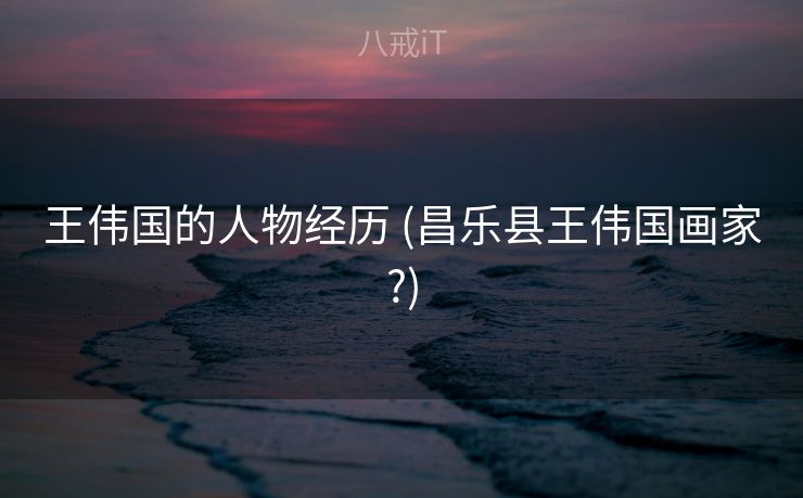 王伟国的人物经历 (昌乐县王伟国画家?)