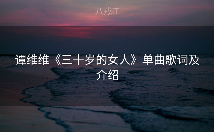 谭维维《三十岁的女人》单曲歌词及介绍