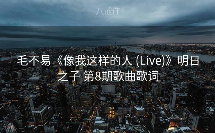毛不易《像我这样的人 (Live)》明日之子 第8期歌曲歌词