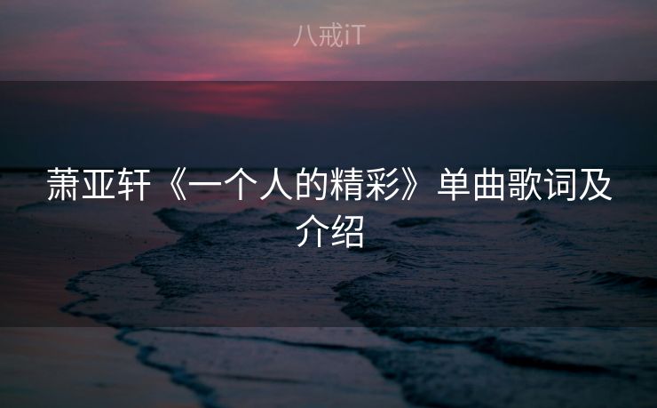 萧亚轩《一个人的精彩》单曲歌词及介绍