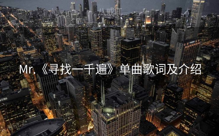 Mr.《寻找一千遍》单曲歌词及介绍