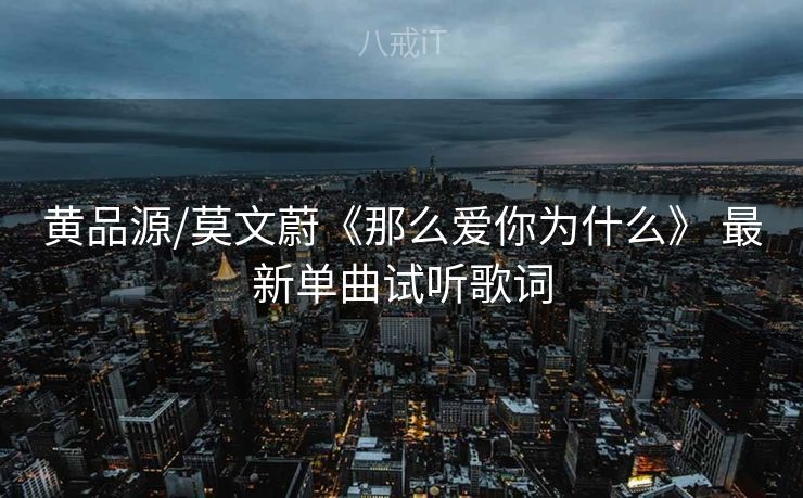 黄品源/莫文蔚《那么爱你为什么》 最新单曲试听歌词