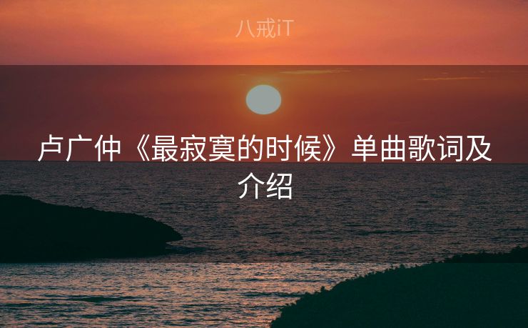 卢广仲《最寂寞的时候》单曲歌词及介绍