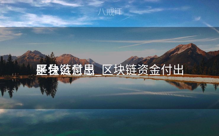 区块链付出
是什么意思_区块链资金付出
平台