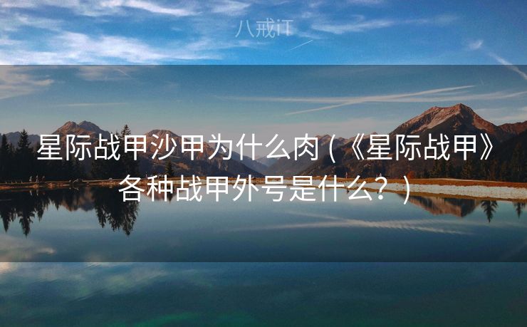 星际战甲沙甲为什么肉 (《星际战甲》各种战甲外号是什么？)