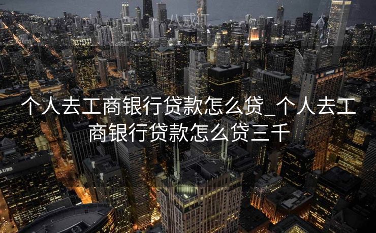 个人去工商银行贷款怎么贷_个人去工商银行贷款怎么贷三千