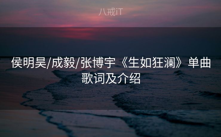 侯明昊/成毅/张博宇《生如狂澜》单曲歌词及介绍