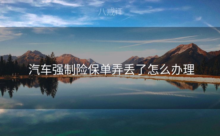 汽车强制险保单弄丢了怎么办理  汽车强制险保单弄丢了怎么办理