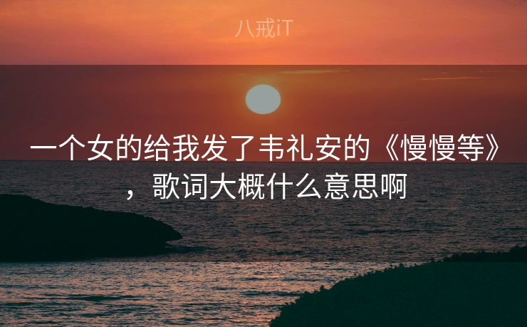 一个女的给我发了韦礼安的《慢慢等》，歌词大概什么意思啊