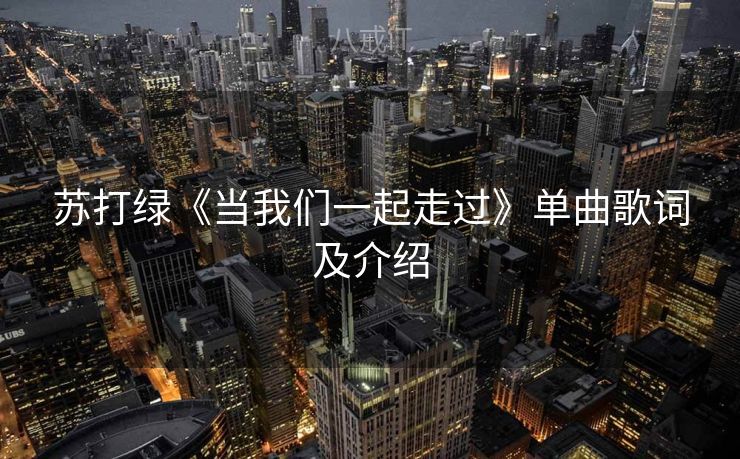 苏打绿《当我们一起走过》单曲歌词及介绍