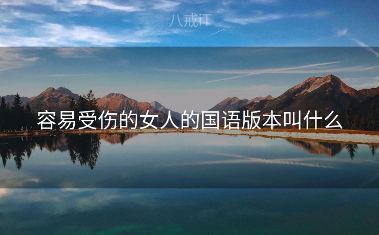 容易受伤的女人的国语版本叫什么