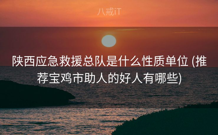 陕西应急救援总队是什么性质单位 (推荐宝鸡市助人的好人有哪些)