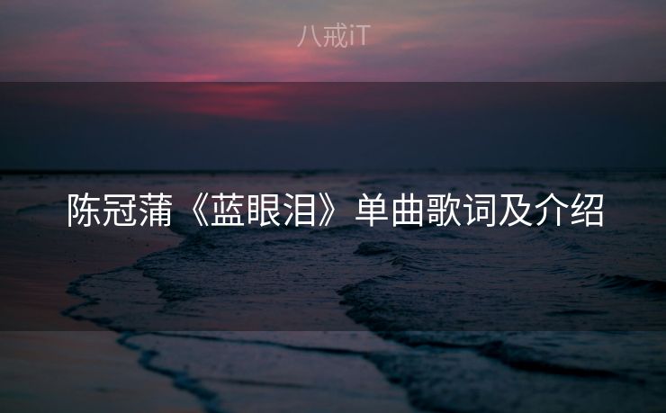 陈冠蒲《蓝眼泪》单曲歌词及介绍