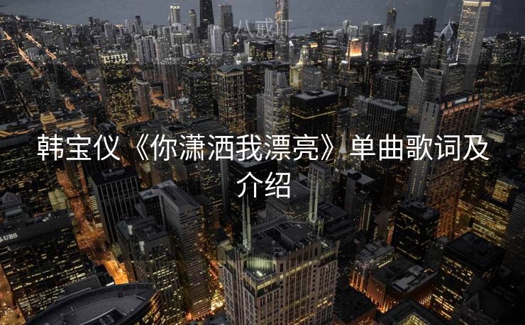 韩宝仪《你潇洒我漂亮》单曲歌词及介绍 韩宝仪《你潇洒我漂亮》单曲歌词及介绍