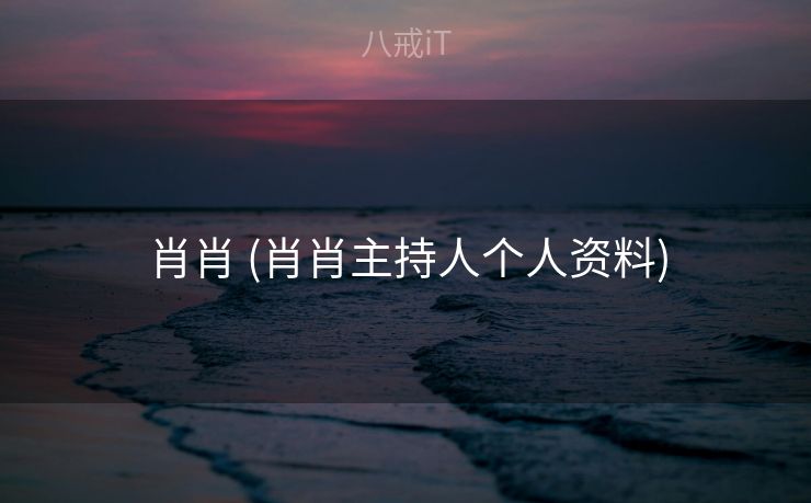 肖肖 (肖肖主持人个人资料)