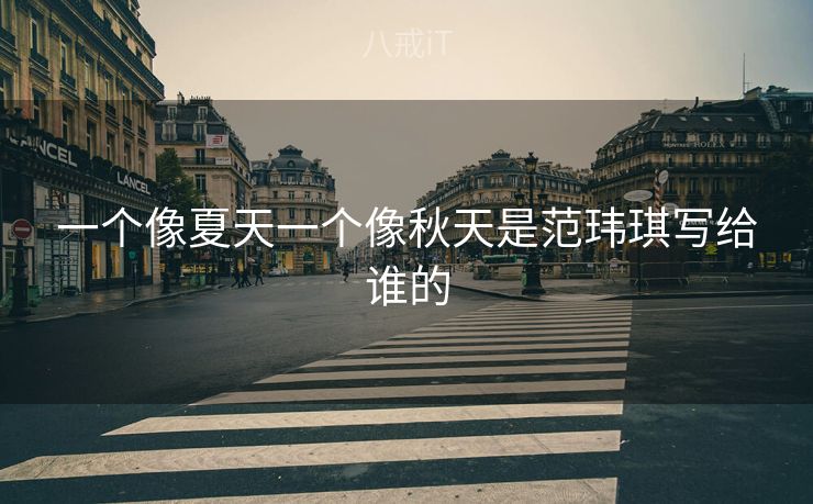 一个像夏天一个像秋天是范玮琪写给谁的