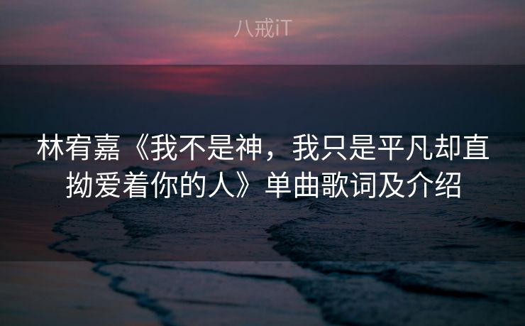 林宥嘉《我不是神，我只是平凡却直拗爱着你的人》单曲歌词及介绍