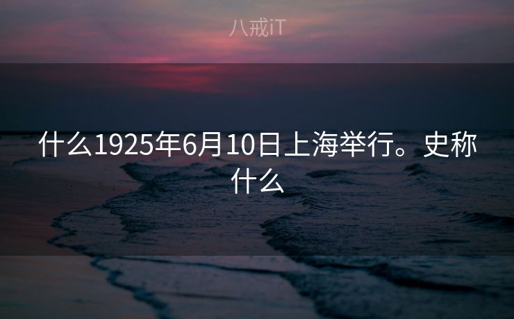 什么1925年6月10日上海举行。史称什么