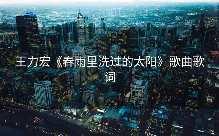 王力宏《春雨里洗过的太阳》歌曲歌词 王力宏《春雨里洗过的太阳》歌曲歌词