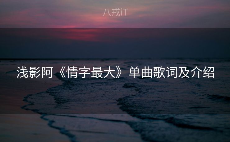 浅影阿《情字最大》单曲歌词及介绍
