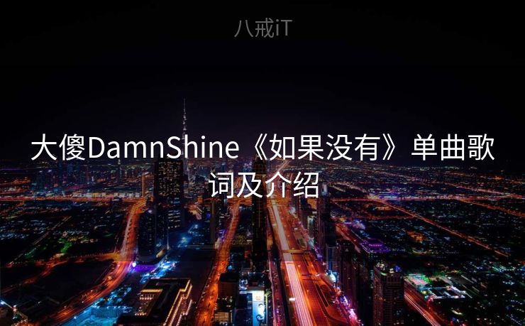 大傻DamnShine《如果没有》单曲歌词及介绍