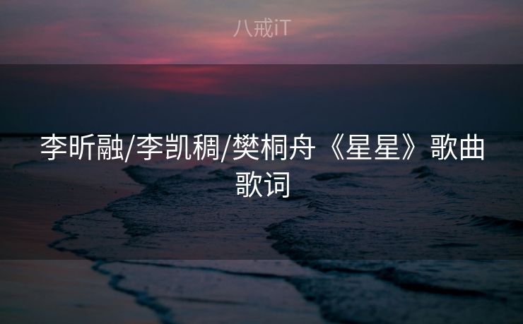 李昕融/李凯稠/樊桐舟《星星》歌曲歌词