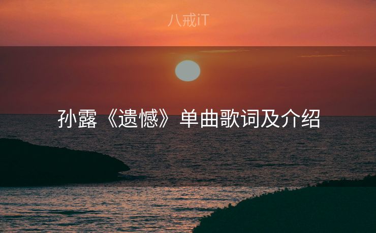 孙露《遗憾》单曲歌词及介绍