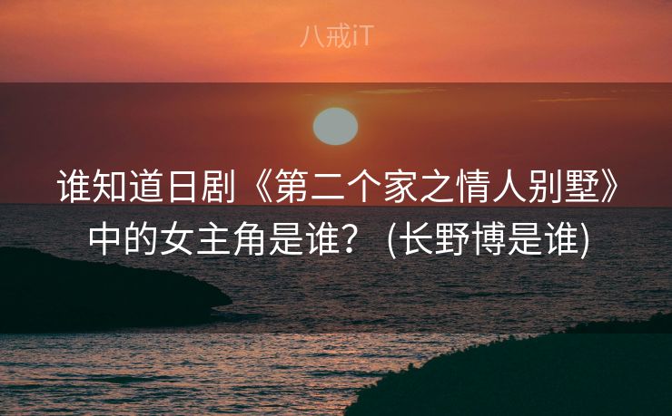谁知道日剧《第二个家之情人别墅》中的女主角是谁？ (长野博是谁)