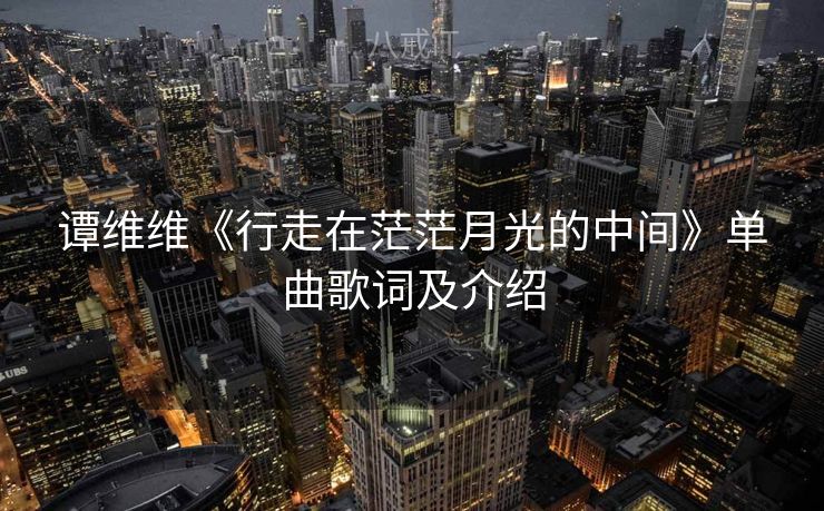 谭维维《行走在茫茫月光的中间》单曲歌词及介绍