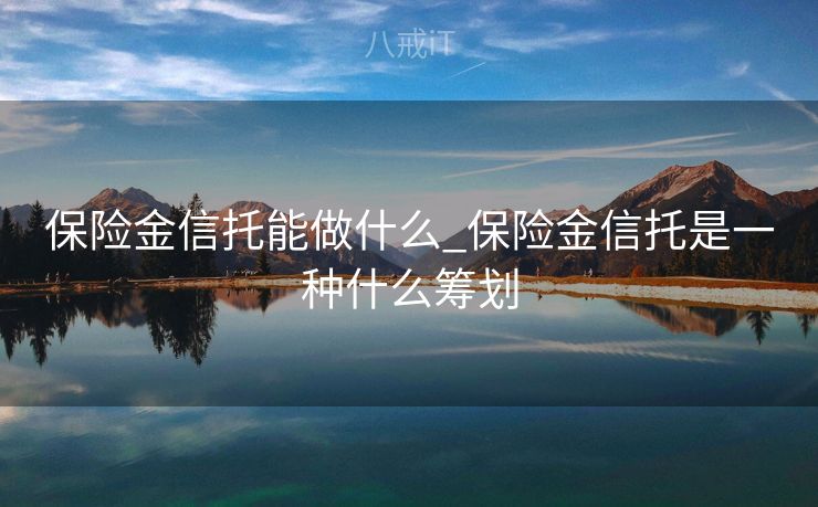 保险金信托能做什么_保险金信托是一种什么筹划
