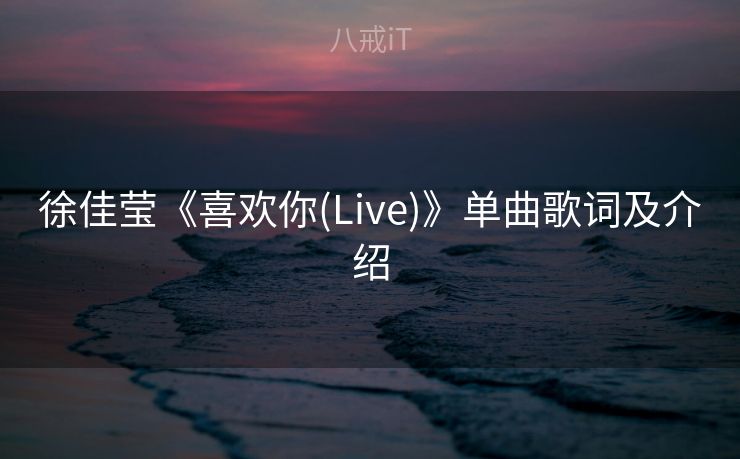 徐佳莹《喜欢你(Live)》单曲歌词及介绍 徐佳莹《喜欢你(Live)》单曲歌词及介绍