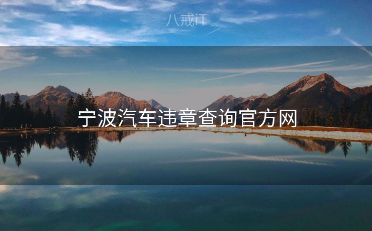 宁波汽车违章查询官方网