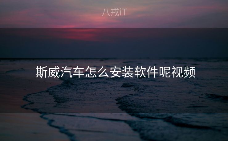 斯威汽车怎么安装软件呢视频