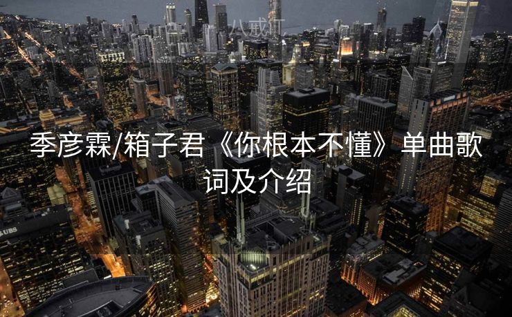 季彦霖/箱子君《你根本不懂》单曲歌词及介绍