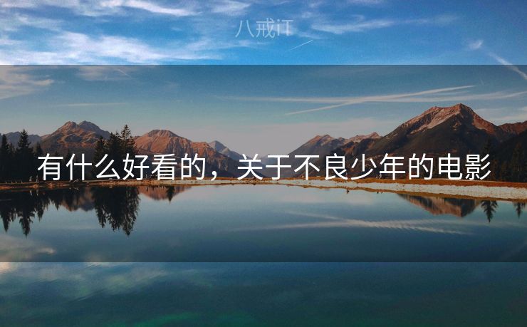 有什么好看的,关于不良少年的电影 有什么好看的,关于不良少年的电影