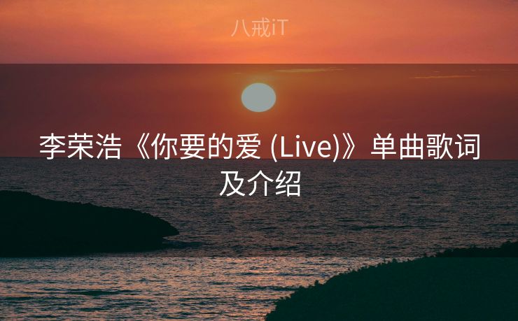 李荣浩《你要的爱 (Live)》单曲歌词及介绍