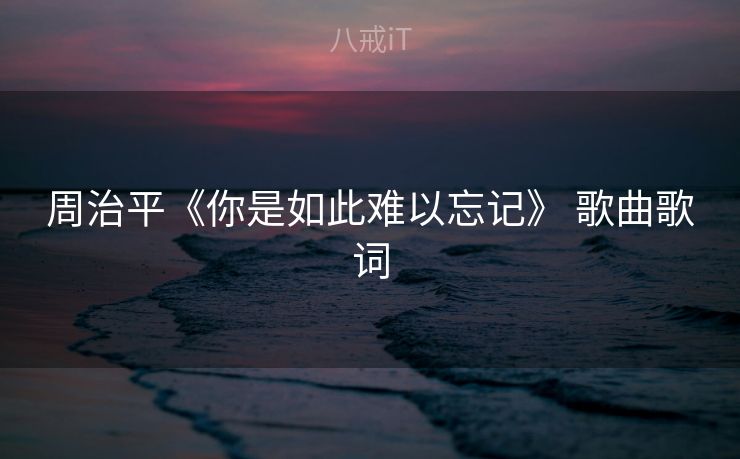 周治平《你是如此难以忘记》 歌曲歌词