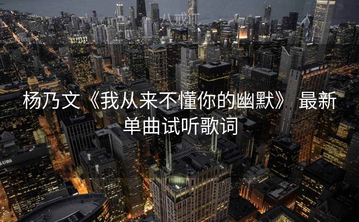 杨乃文《我从来不懂你的幽默》 最新单曲试听歌词 杨乃文《我从来不懂你的幽默》 最新单曲试听歌词