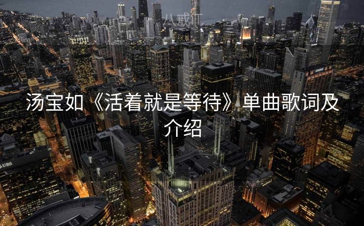 汤宝如《活着就是等待》单曲歌词及介绍 汤宝如《活着就是等待》单曲歌词及介绍