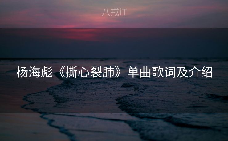 杨海彪《撕心裂肺》单曲歌词及介绍