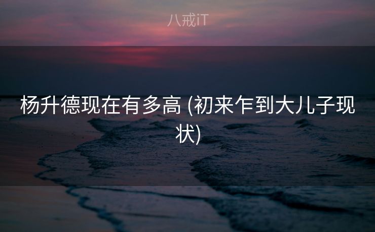 杨升德现在有多高 (初来乍到大儿子现状)