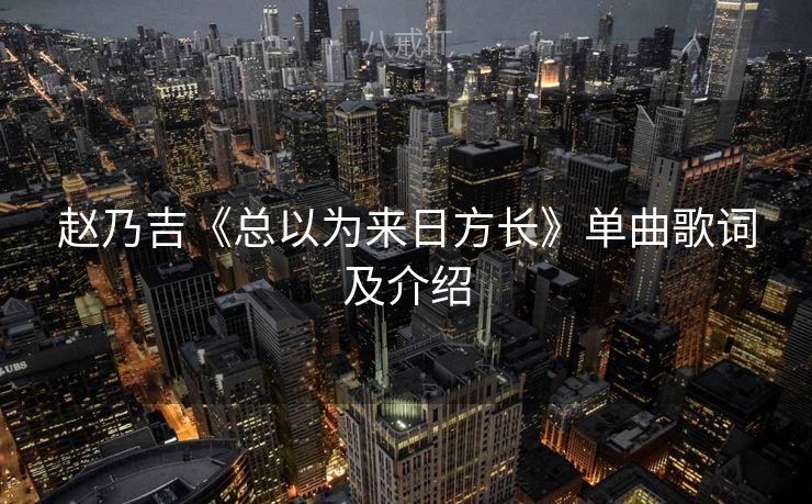 赵乃吉《总以为来日方长》单曲歌词及介绍
