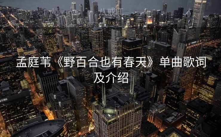 孟庭苇《野百合也有春天》单曲歌词及介绍