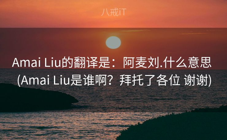Amai Liu的翻译是：阿麦刘.什么意思 (Amai Liu是谁啊？拜托了各位 谢谢)